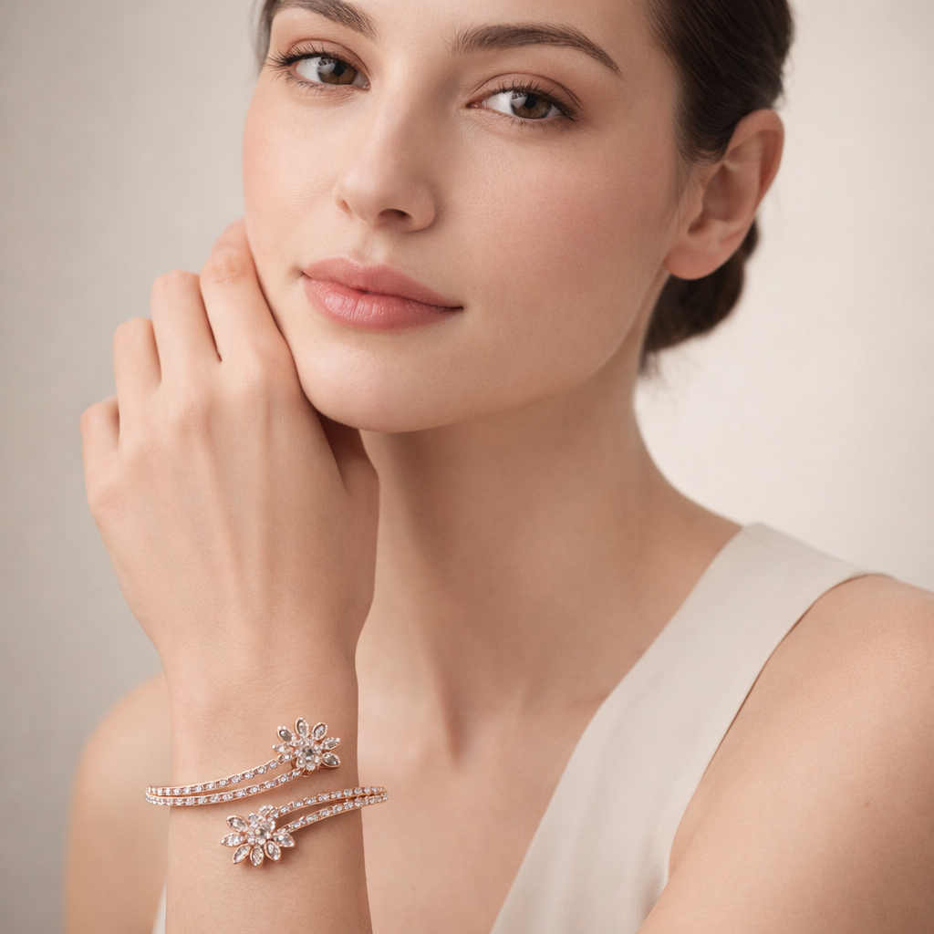 Silver Bracelet Rose Gold Plated CJWCB055