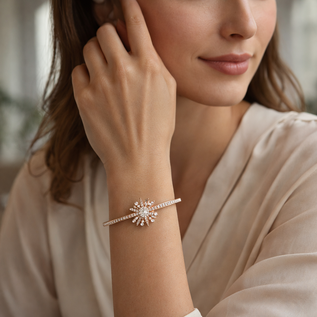Silver Bracelet Rose Gold Plated CJWCB056