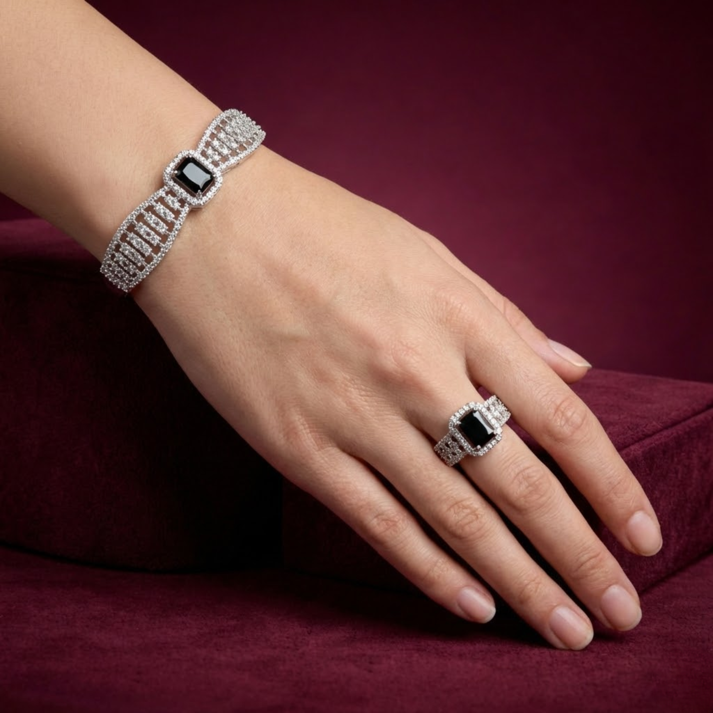 Silver Ring & Bracelet CJWCB048