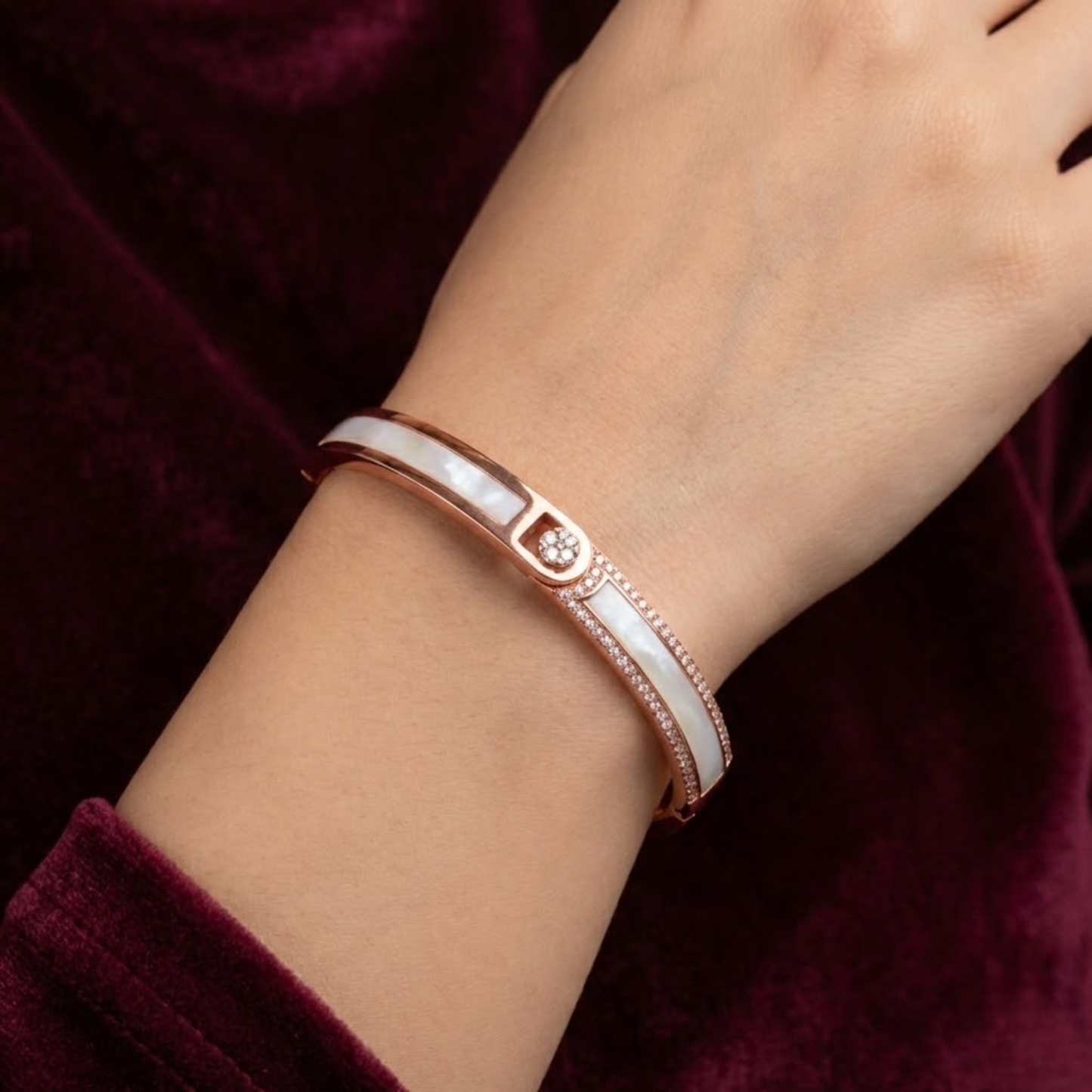 Silver Bracelet Rose Gold Plated CJWCB059