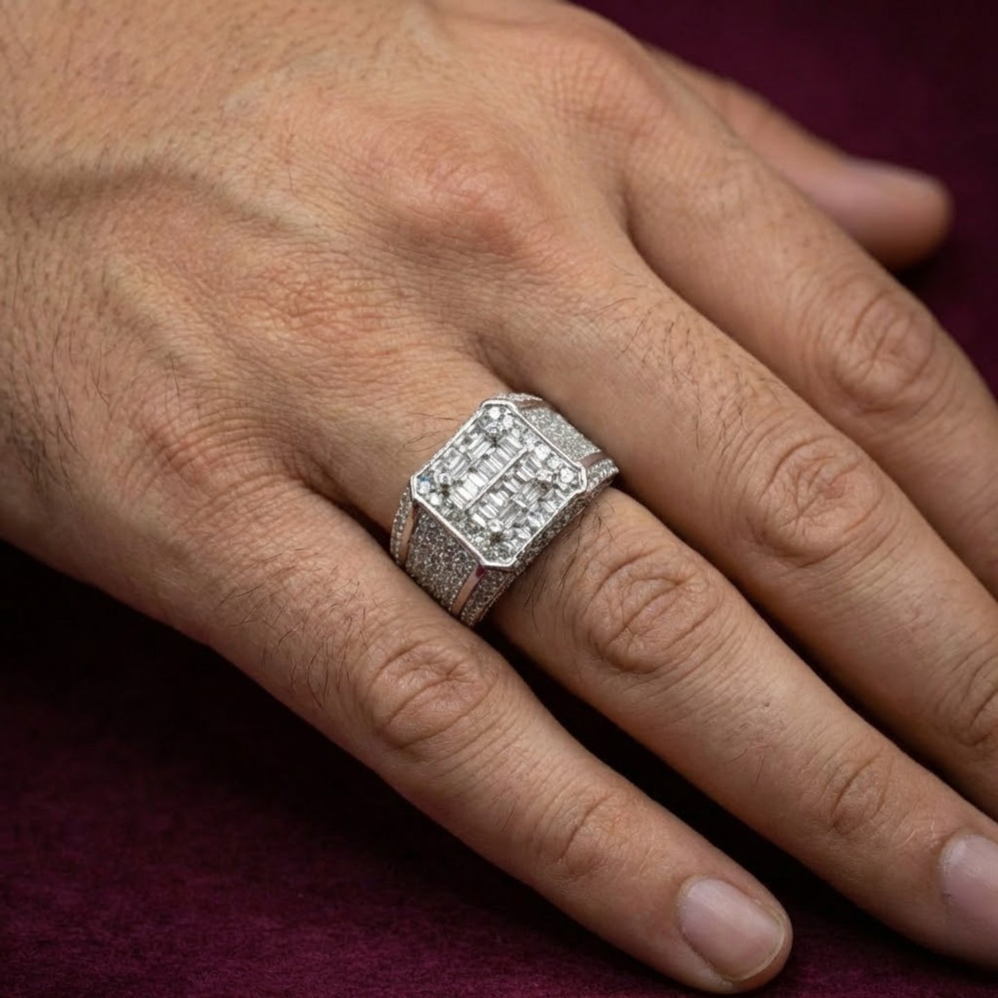 Iced Out Italian Silver Ring CJCZ003