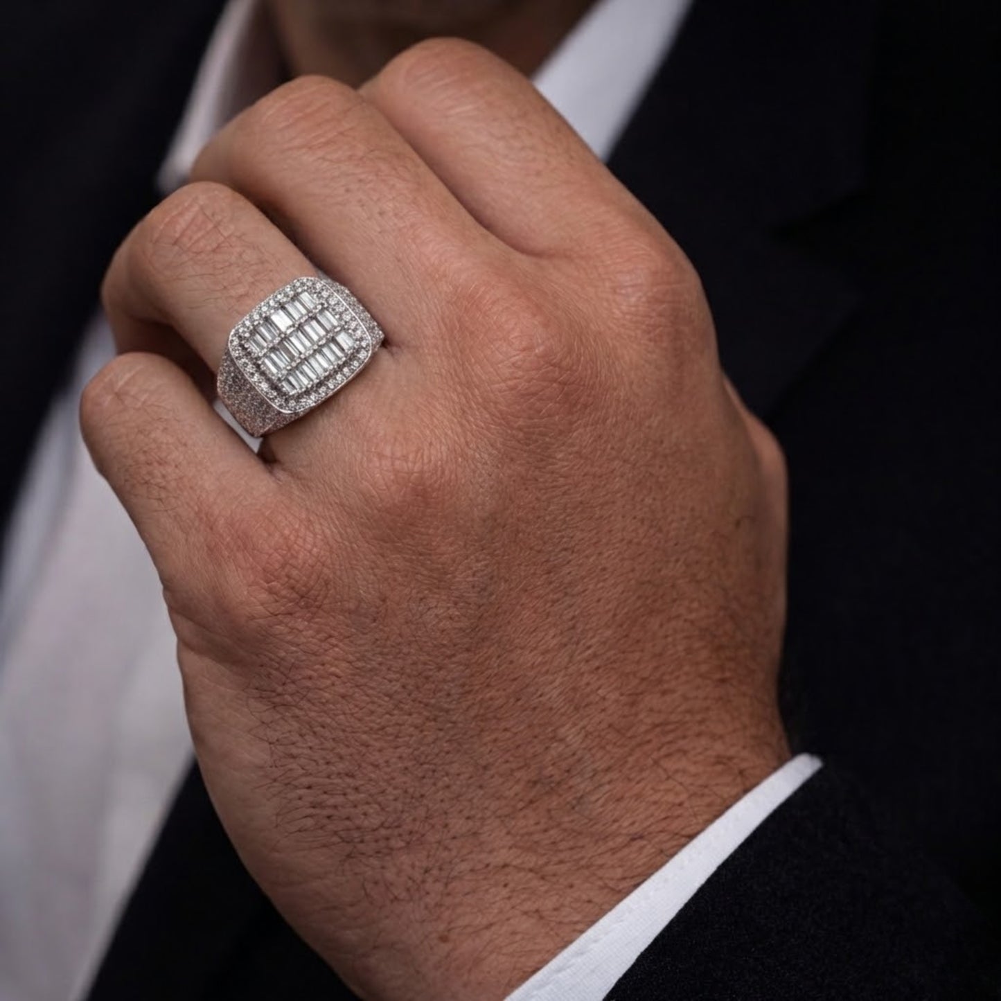 Iced Out Italian Silver Ring CJCZ001