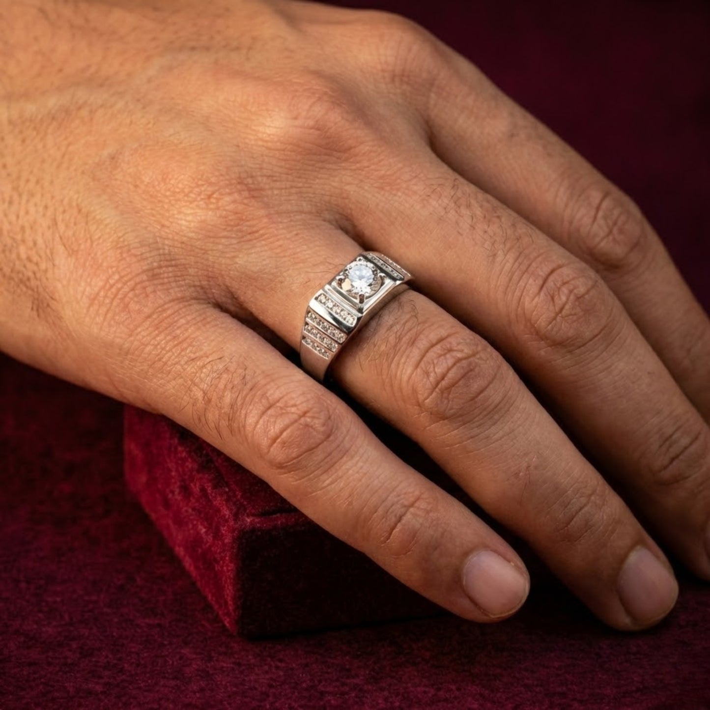 Iced Out Italian Silver Ring CJCZ011