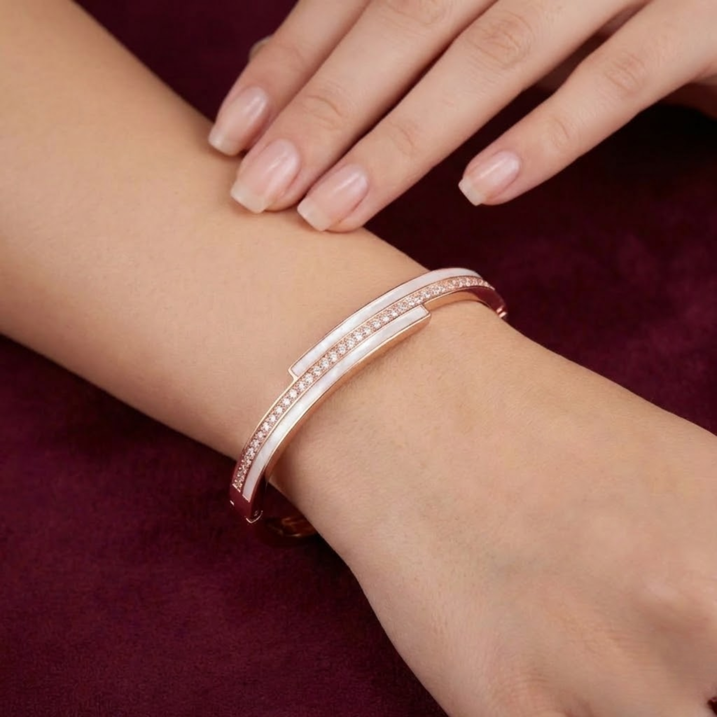 Silver Bracelet Rose Gold Plated CJWCB057