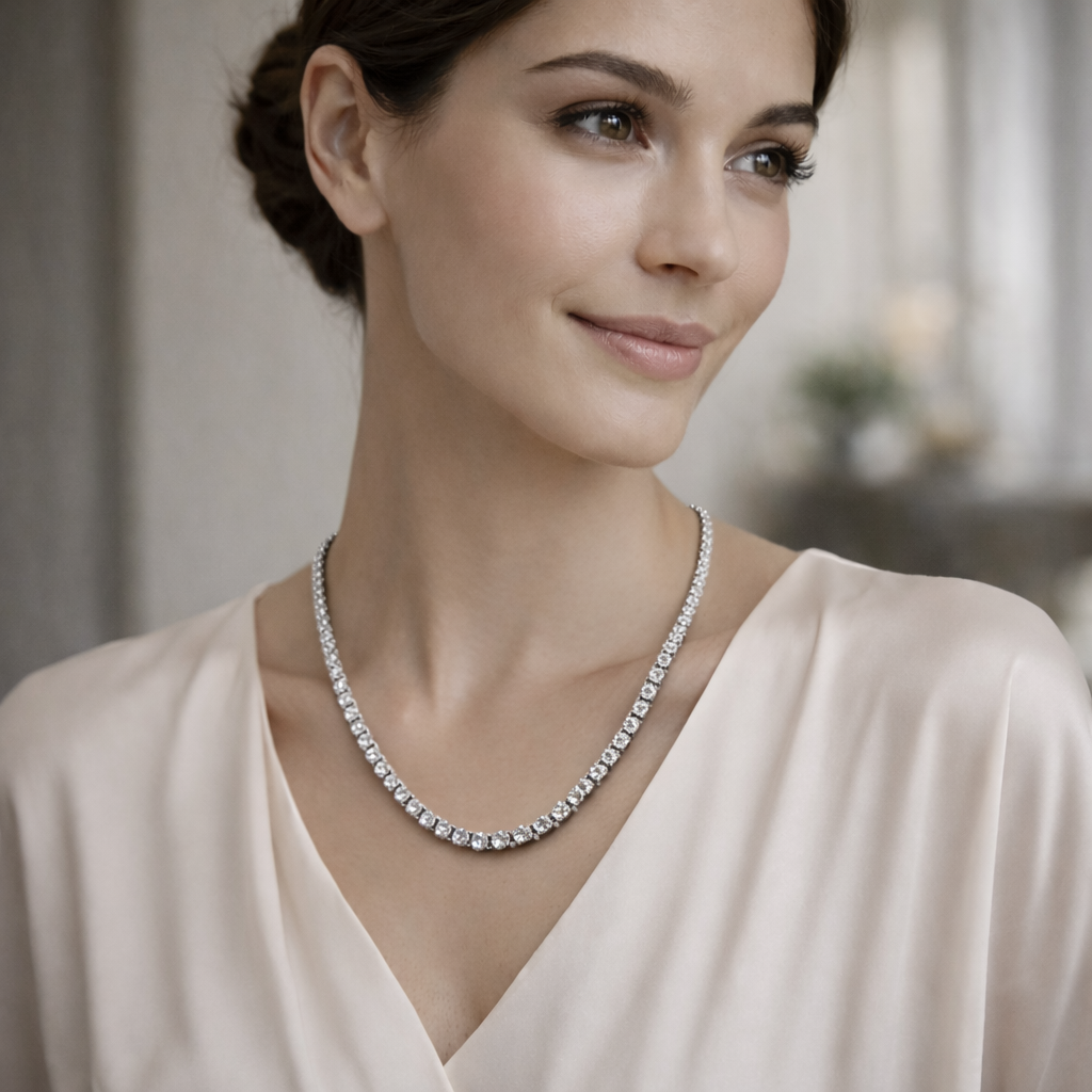 Moissanite Tennis Neckalce CJMN001