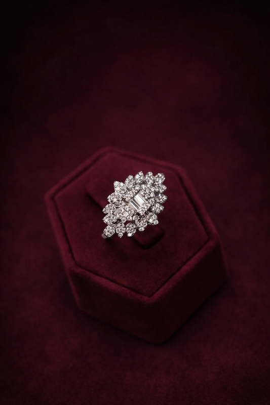 Elite Silver Necklace Set W/ Earings, Ring and Bracelet CJWSN011