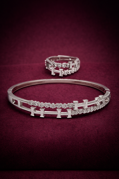 Silver Ring & Bracelet CJWCB044