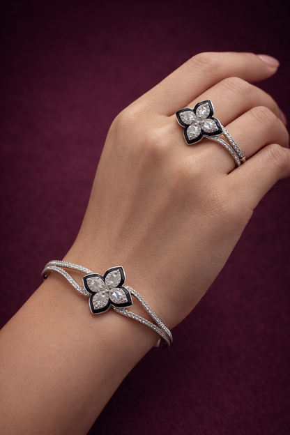 Silver Ring & Bracelet CJWCB046