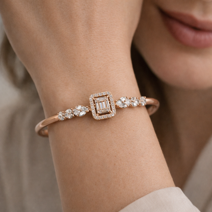 Silver Bracelet Rose Gold Plated CJWCB064