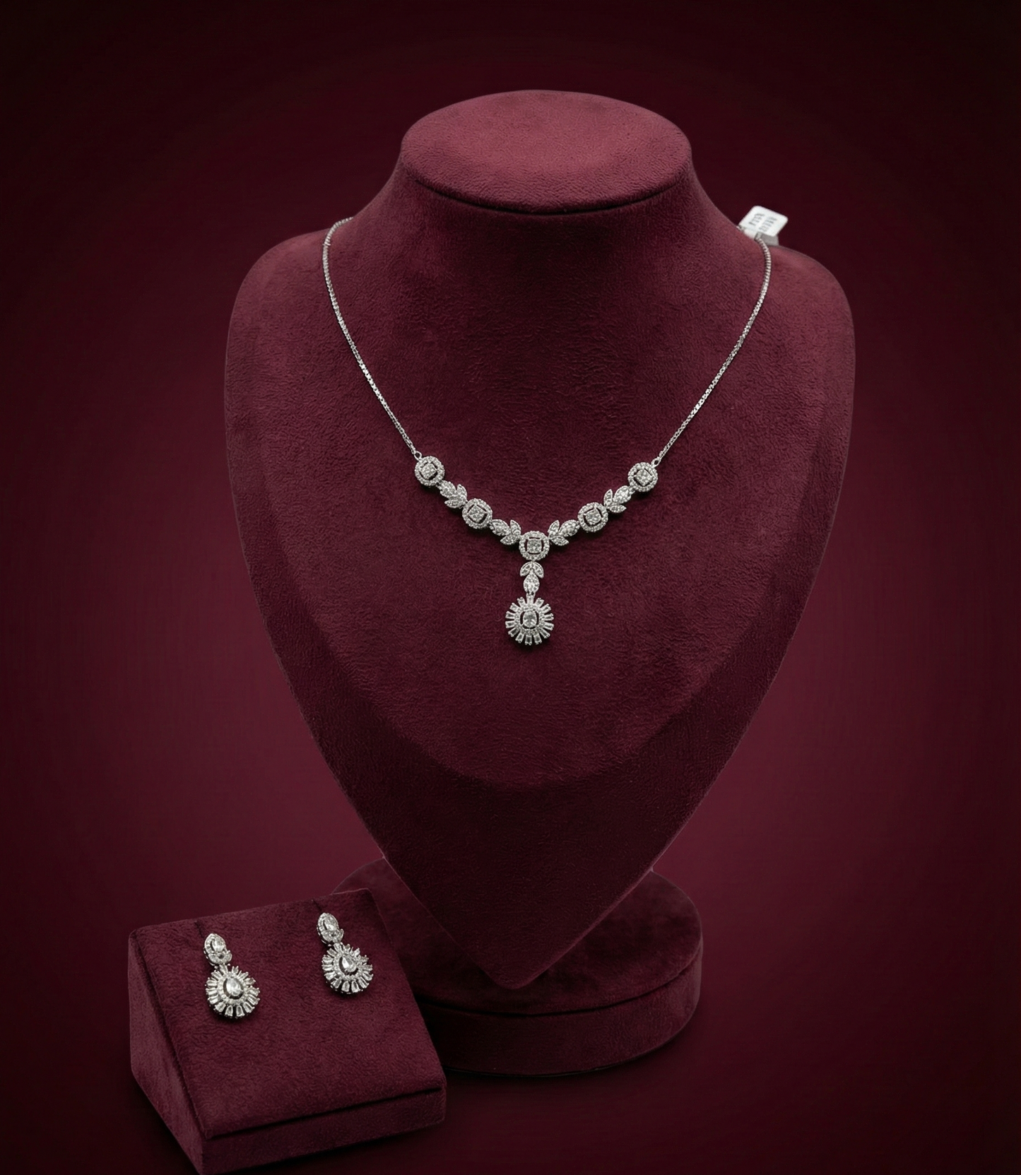 Silver Necklace Set W/ Earings CJWSN007