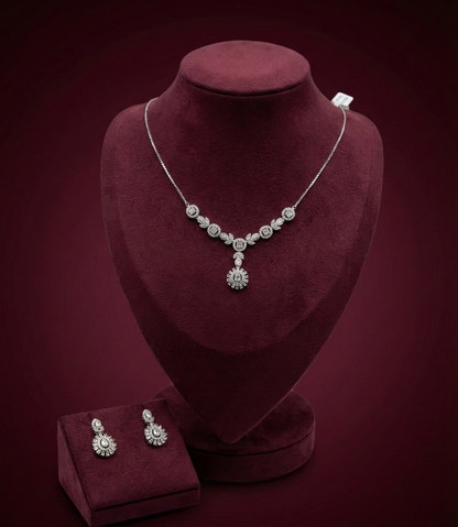 Silver Necklace Set W/ Earings CJWSN007