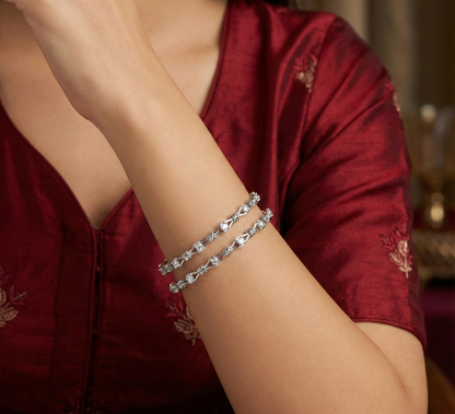 Silver Bangle Pair CJCBA004
