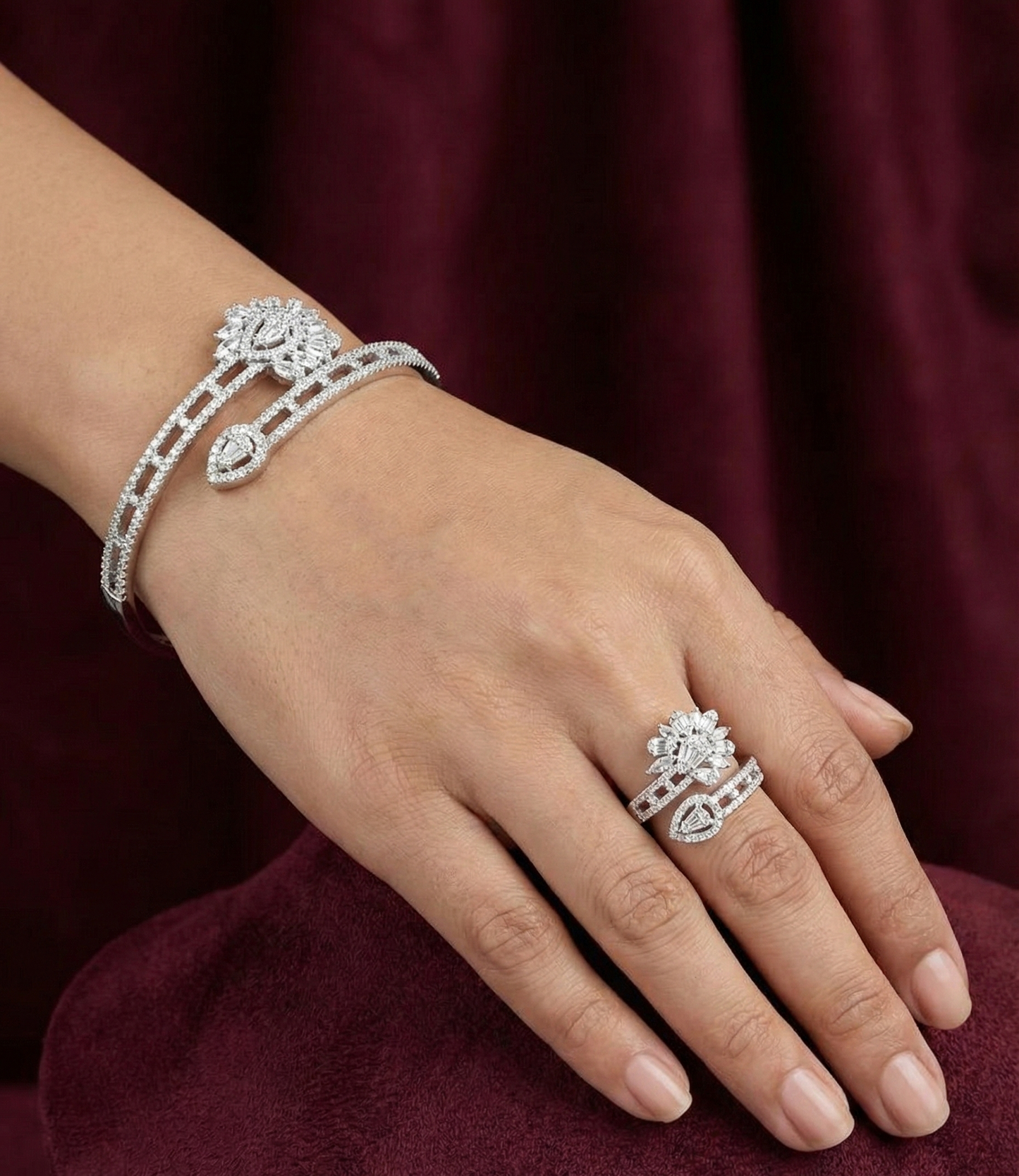 Silver Ring & Bracelet CJWCB042