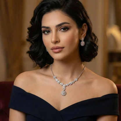 Silver Necklace Set W/ Earings CJWSN007