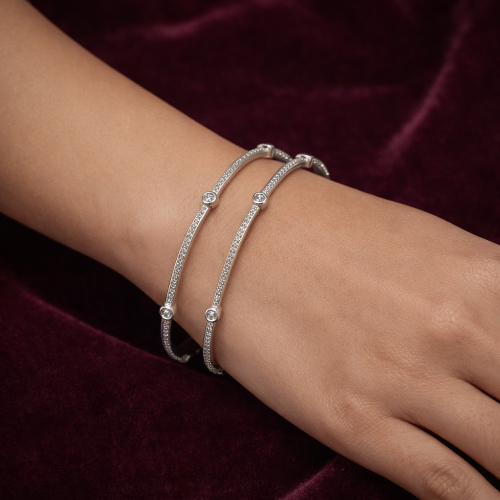 Silver Bangle Pair CJCBA011