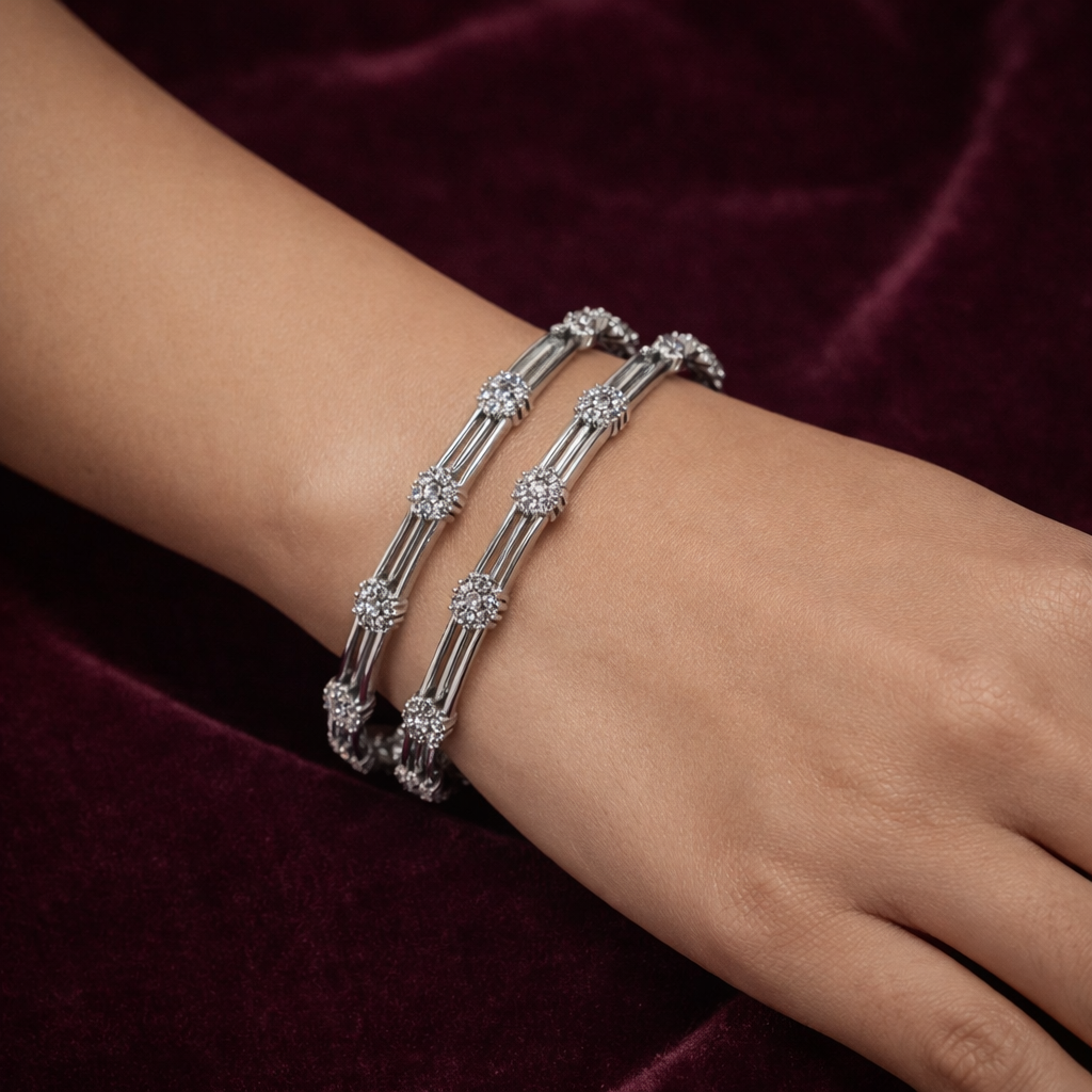 Silver Bangle Pair CJCBA012