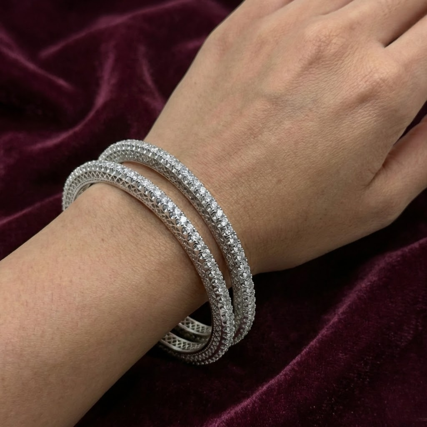Silver Bangle Pair CJCBA015
