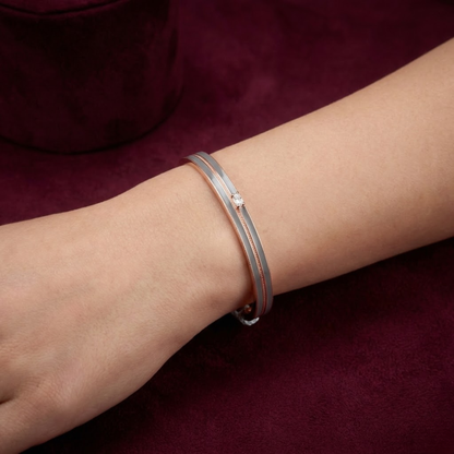 Silver Bracelet Rose Gold Plated CJWCB058