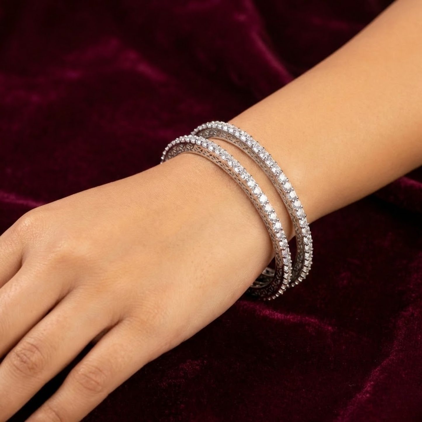 Silver Bangle Pair CJCBA013