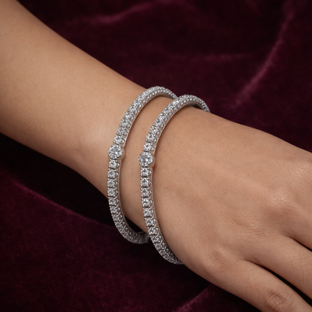 Silver Bangle Pair CJCBA014