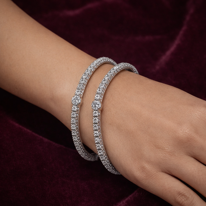 Silver Bangle Pair CJCBA014