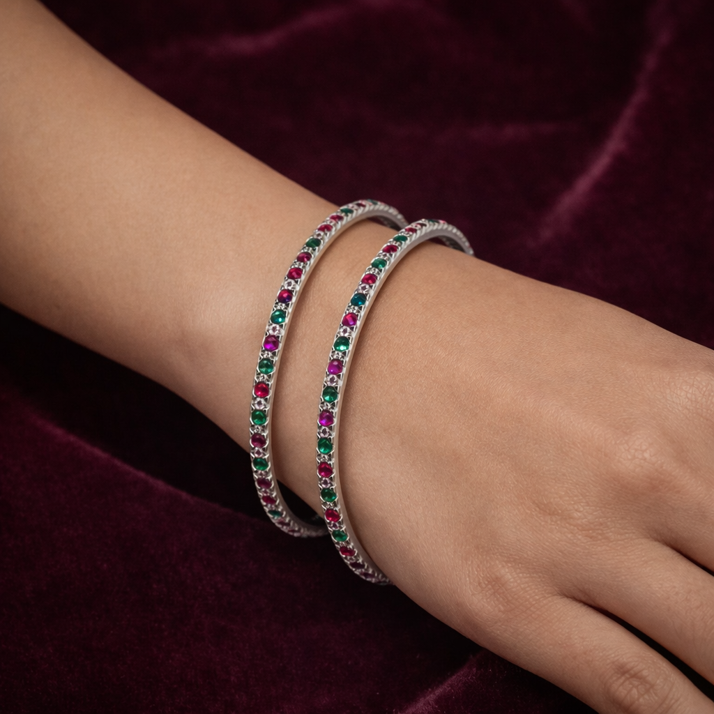 Silver Bangle Pair CJCBA006