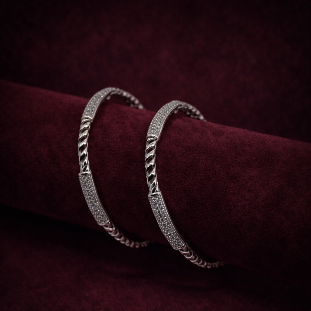 Silver Bangle Pair CJCBA008
