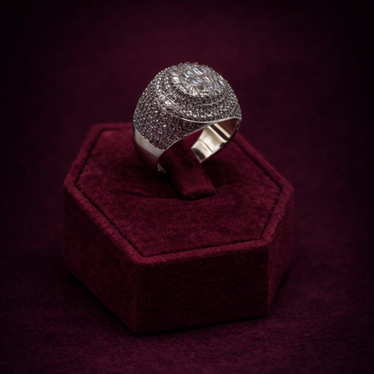 Iced Out Italian Silver Ring CJCZ004