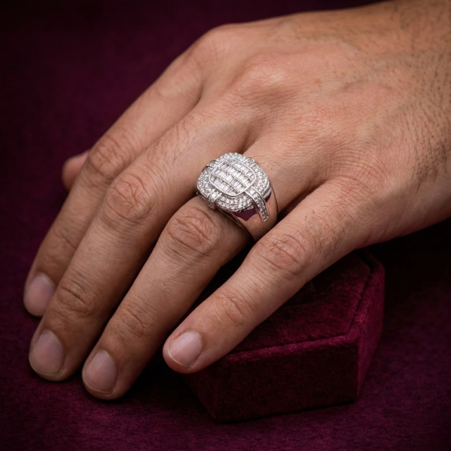 Iced Out Italian Silver Ring CJCZ005