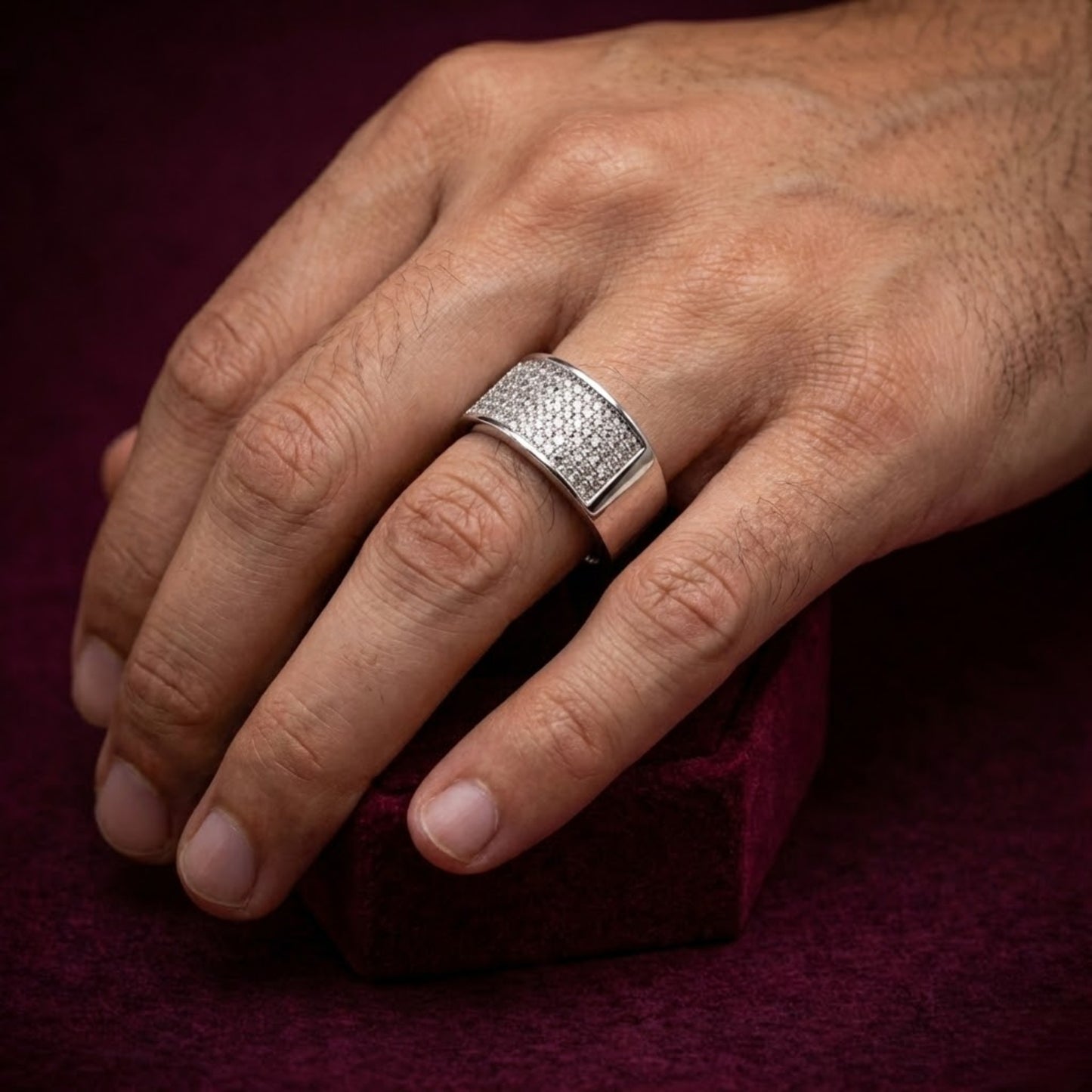 Iced Out Italian Silver Ring CJCZ006