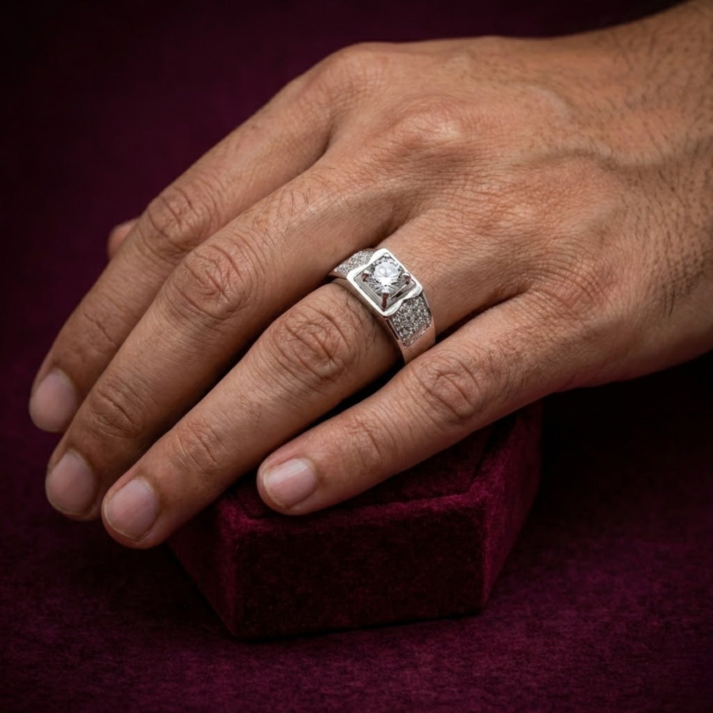 Iced Out Italian Silver Ring CJCZ008
